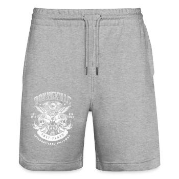 Bonneville Salt Flats Motorradrennen Biker - Stanley/Stella Unisex Bio Joggingshorts Trainer  - Grau meliert - Vorne - Nik (191cm) & Marisol (170cm)