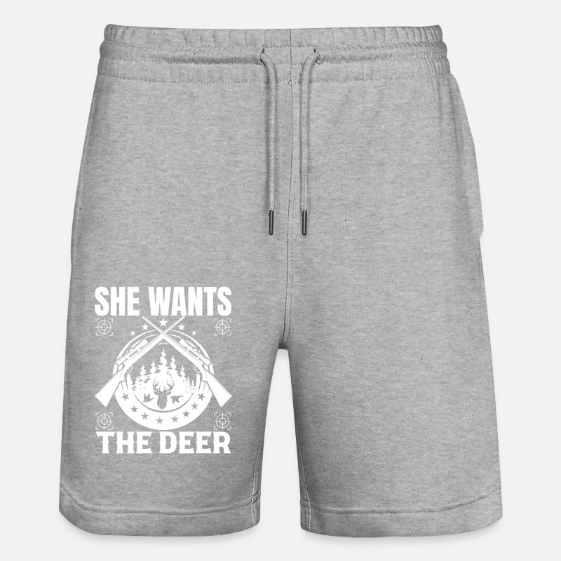 Elle veut le chevreuil - Short de jogging bio TRAINER Stanley/Stella unisexe - gris chiné