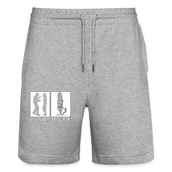 Windsurfer My Problem My Pictogram Mom Wakeboard - Stanley/Stella Unisex Bio Joggingshorts Trainer  - Grau meliert - Vorne - Nik (191cm) & Marisol (170cm)