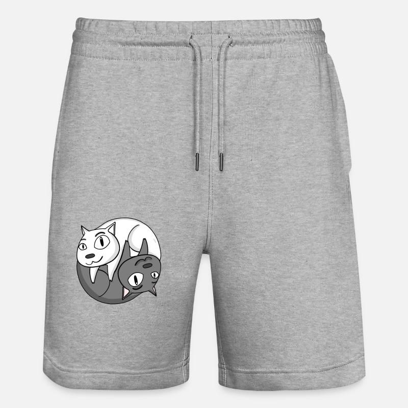 Chat Yin Yang - Short de jogging bio TRAINER Stanley/Stella unisexe - gris chiné