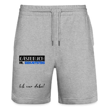 14 Cadeau D’anniversaire Garçons Livre D’or Hommes - Short de jogging bio TRAINER Stanley/Stella unisexe - gris chiné - Devant - Nik (191cm) & Marisol (170cm)