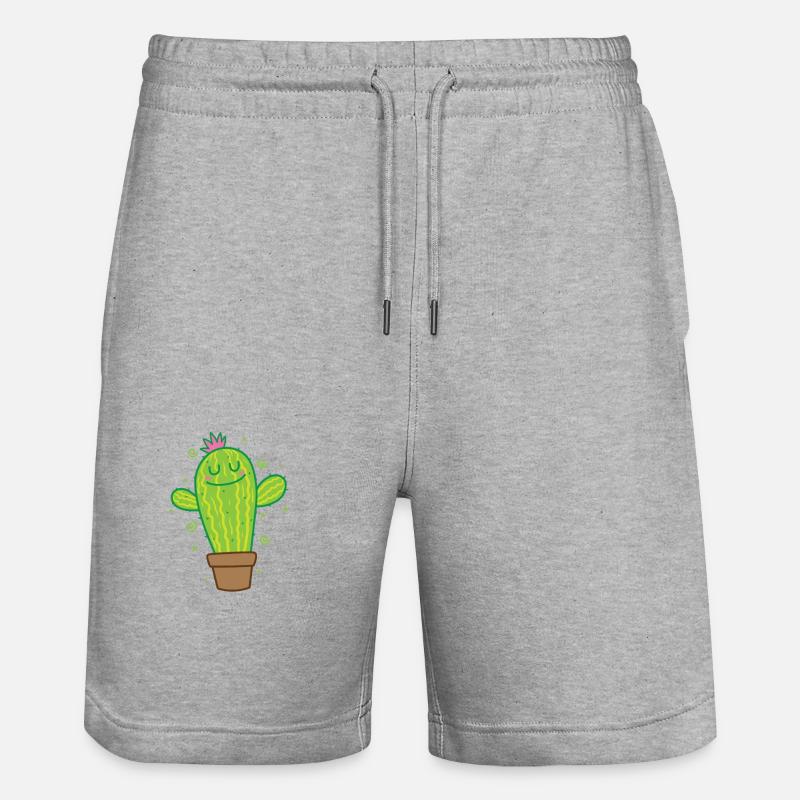 Plante de cactus en chaleur - Short de jogging bio TRAINER Stanley/Stella unisexe - gris chiné