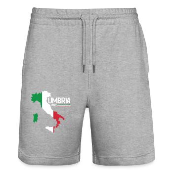 Umbria Italy Umbria Map Region Italy - Stanley/Stella Trainer Unisex Organic Jogging Shorts - heather grey - Front - Nik (191cm) & Marisol (170cm)