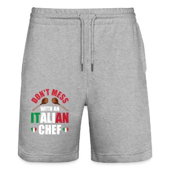 Ne gâchez pas le chef italien Cuisine italienne - Short de jogging bio TRAINER Stanley/Stella unisexe - gris chiné - Devant - Nik (191cm) & Marisol (170cm)