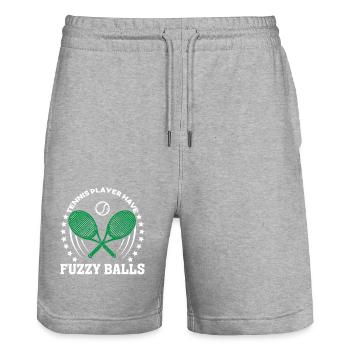 Tennis Player Have Fuzzy Balls - Stanley/Stella Trainer Unisex Organic Jogging Shorts - heather grey - Front - Nik (191cm) & Marisol (170cm)