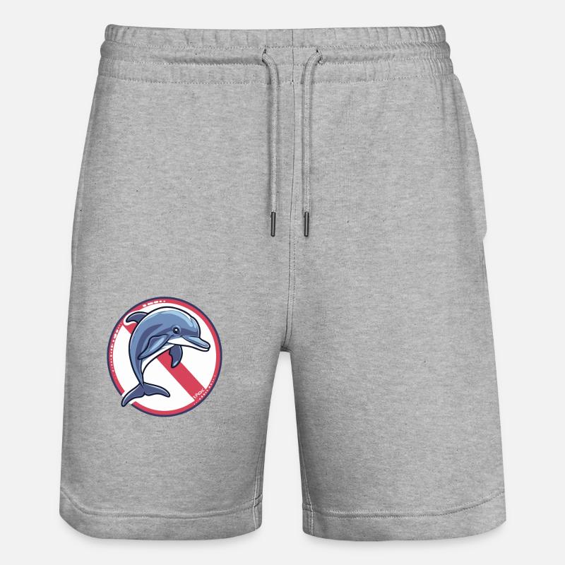 Dauphins interdits : Dauphin - Short de jogging bio TRAINER Stanley/Stella unisexe - gris chiné