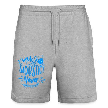 Ich? Sarkastisch? Nie! - Stanley/Stella Unisex Bio Joggingshorts Trainer  - Grau meliert - Vorne - Nik (191cm) & Marisol (170cm)