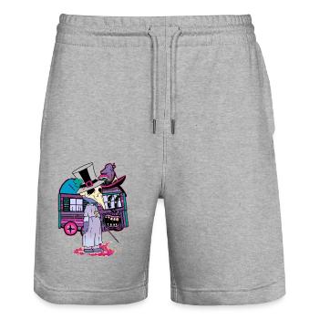 Wizard Witchcraft Witches Fantasy Magic Magical Raven - Stanley/Stella Trainer Unisex Organic Jogging Shorts - heather grey - Front - Nik (191cm) & Marisol (170cm)