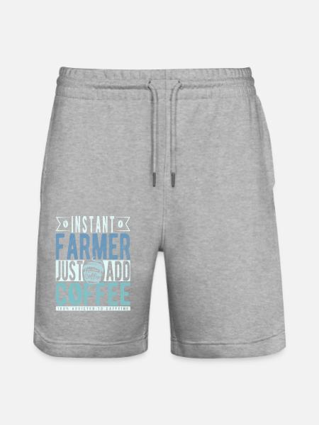 Instant Farmer Just Add Coffee - Stanley/Stella Trainer Unisex Organic Jogging Shorts - heather grey