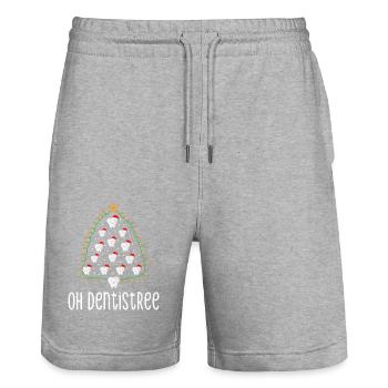 Oh Dentistree Christmas Dental Dentistry Dentists - Stanley/Stella Trainer Unisex Organic Jogging Shorts - heather grey - Front - Nik (191cm) & Marisol (170cm)