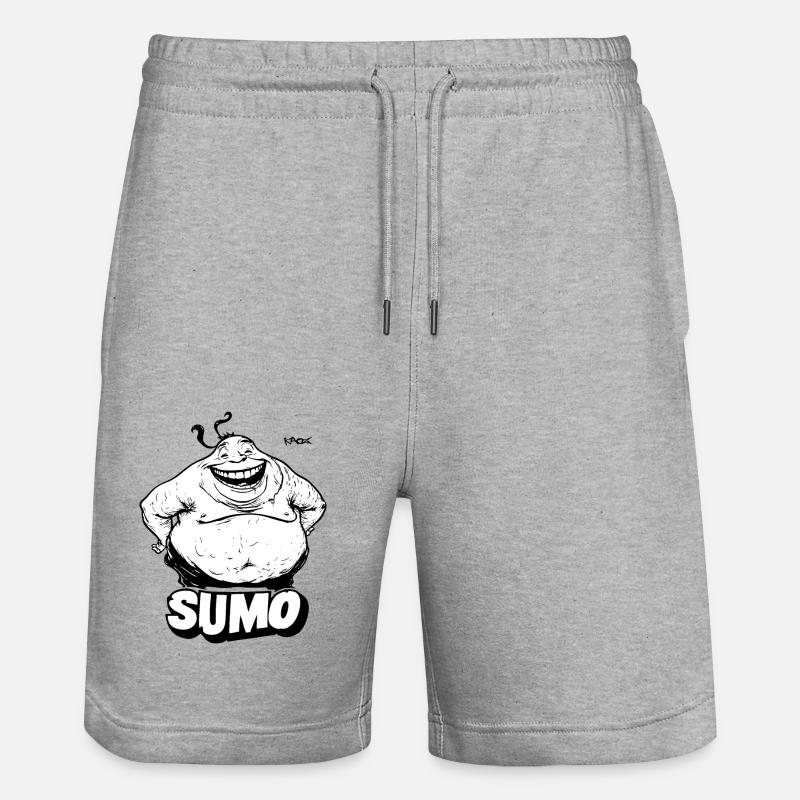 Großer, dicker Sumo - Stanley/Stella Unisex Bio Joggingshorts Trainer - Grau meliert