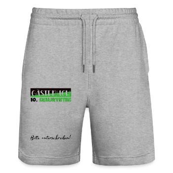 10e anniversaire cadeau filles garçons livre d’or - Short de jogging bio TRAINER Stanley/Stella unisexe - gris chiné - Devant - Nik (191cm) & Marisol (170cm)