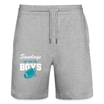 sundays are for the boys - Stanley/Stella Unisex Bio Joggingshorts Trainer  - Grau meliert - Vorne - Nik (191cm) & Marisol (170cm)