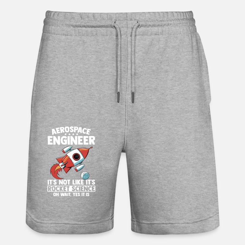 Aerospace Engineer Rocket Science Geschenk - Stanley/Stella Unisex Bio Joggingshorts Trainer  - Grau meliert