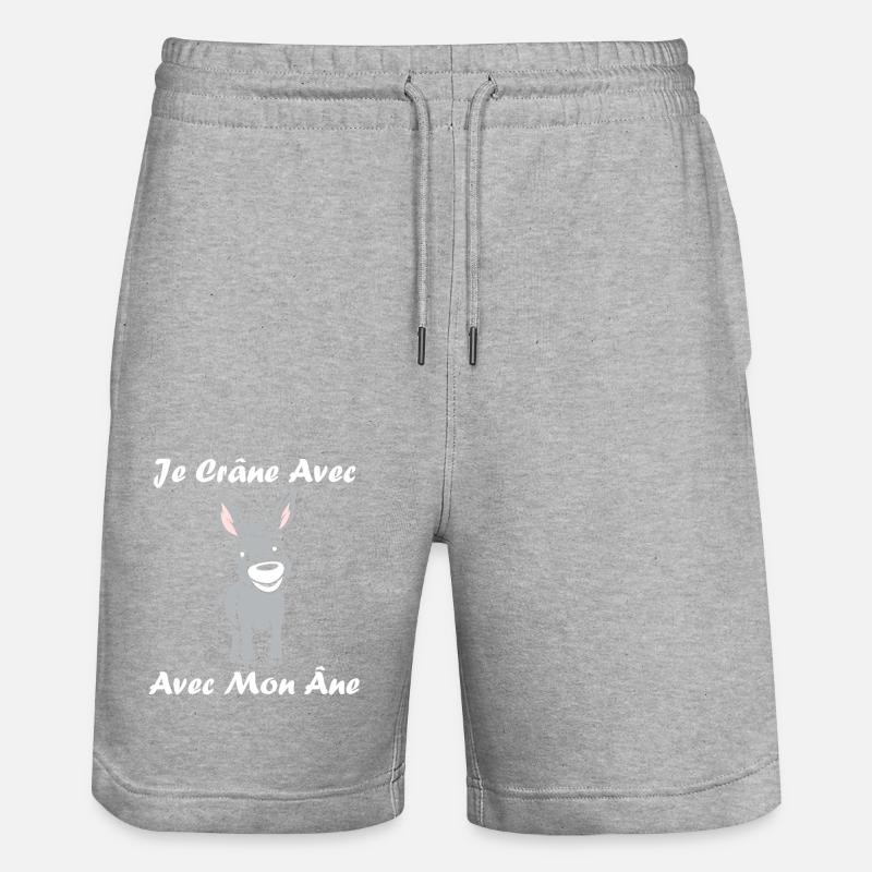 Humour petit âne - Short de jogging bio TRAINER Stanley/Stella unisexe - gris chiné