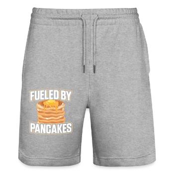 Les enfants amateurs de crêpes alimentés par - Short de jogging bio TRAINER Stanley/Stella unisexe - gris chiné - Devant - Nik (191cm) & Marisol (170cm)