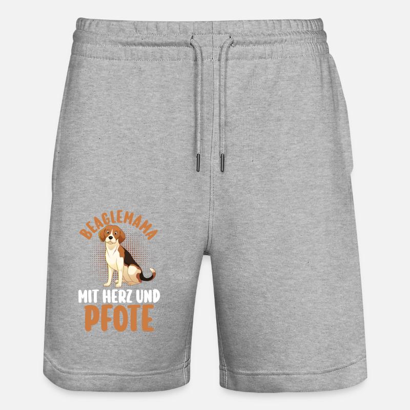 Chien Beagle - Short de jogging bio TRAINER Stanley/Stella unisexe - gris chiné