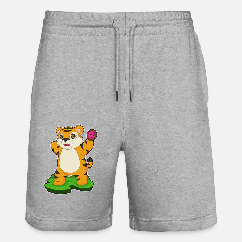 Tiger Donut - Stanley/Stella Unisex Bio Joggingshorts Trainer  - Grau meliert