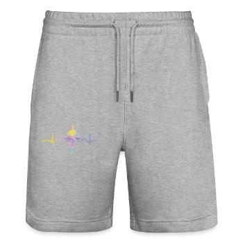 Ballett Tänzer Herzschlag Ekg Ballerina - Stanley/Stella Unisex Bio Joggingshorts Trainer  - Grau meliert - Vorne - Nik (191cm) & Marisol (170cm)