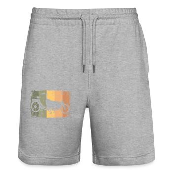 Lastenfahrrad Lastenrad Cargo Bike Cargobike - Stanley/Stella Trainer Unisex Organic Jogging Shorts - heather grey - Front - Nik (191cm) & Marisol (170cm)