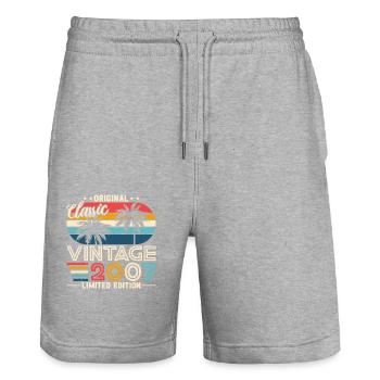 Vintage 2007 Geburtstagsgeschenk - Stanley/Stella Unisex Bio Joggingshorts Trainer  - Grau meliert - Vorne - Nik (191cm) & Marisol (170cm)