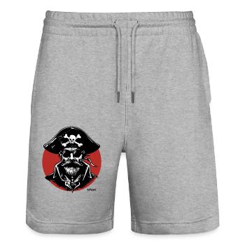 Cool Pirate - Short de jogging bio TRAINER Stanley/Stella unisexe - gris chiné - Devant - Nik (191cm) & Marisol (170cm)