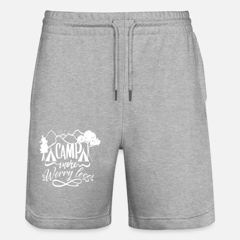 Campez plus, souciez-vous moins - Short de jogging bio TRAINER Stanley/Stella unisexe - gris chiné