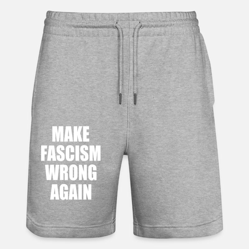 make fascism wrong again - Short de jogging bio TRAINER Stanley/Stella unisexe - gris chiné
