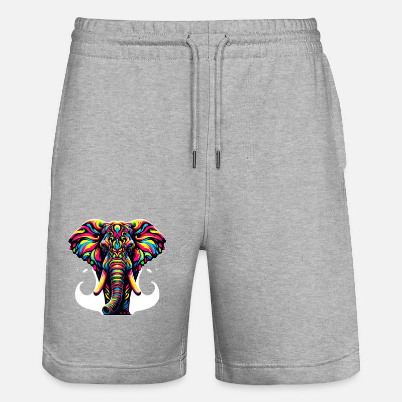 Éléphant - Short de jogging bio TRAINER Stanley/Stella unisexe - gris chiné