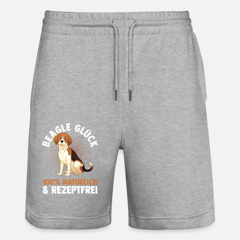 Hund Beagle - Stanley/Stella Unisex Bio Joggingshorts Trainer  - Grau meliert