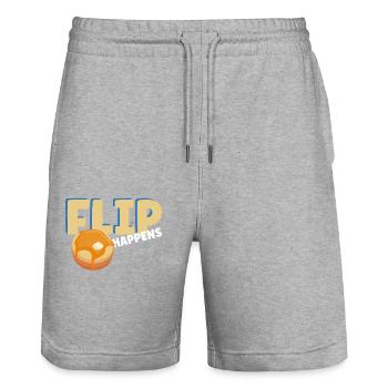 Pancake Lover Kids Pun Flip - Stanley/Stella Unisex Bio Joggingshorts Trainer  - Grau meliert - Vorne - Nik (191cm) & Marisol (170cm)