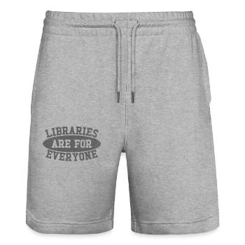 Bibliotheken Sind Für Alle Da Buchliebhaber - Stanley/Stella Unisex Bio Joggingshorts Trainer  - Grau meliert - Vorne - Nik (191cm) & Marisol (170cm)