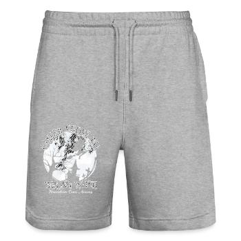 Cancer Witch Zebra Neuroendocrine Cancer - Stanley/Stella Trainer Unisex Organic Jogging Shorts - heather grey - Front - Nik (191cm) & Marisol (170cm)
