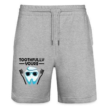 Toothfully Yours Dentiste Dentisterie dentaire Tooth De - Short de jogging bio TRAINER Stanley/Stella unisexe - gris chiné - Devant - Nik (191cm) & Marisol (170cm)