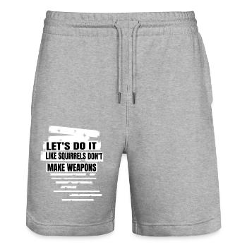 Mouvement de la paix idée cadeau Cool amour paix mondiale - Short de jogging bio TRAINER Stanley/Stella unisexe - gris chiné - Devant - Nik (191cm) & Marisol (170cm)
