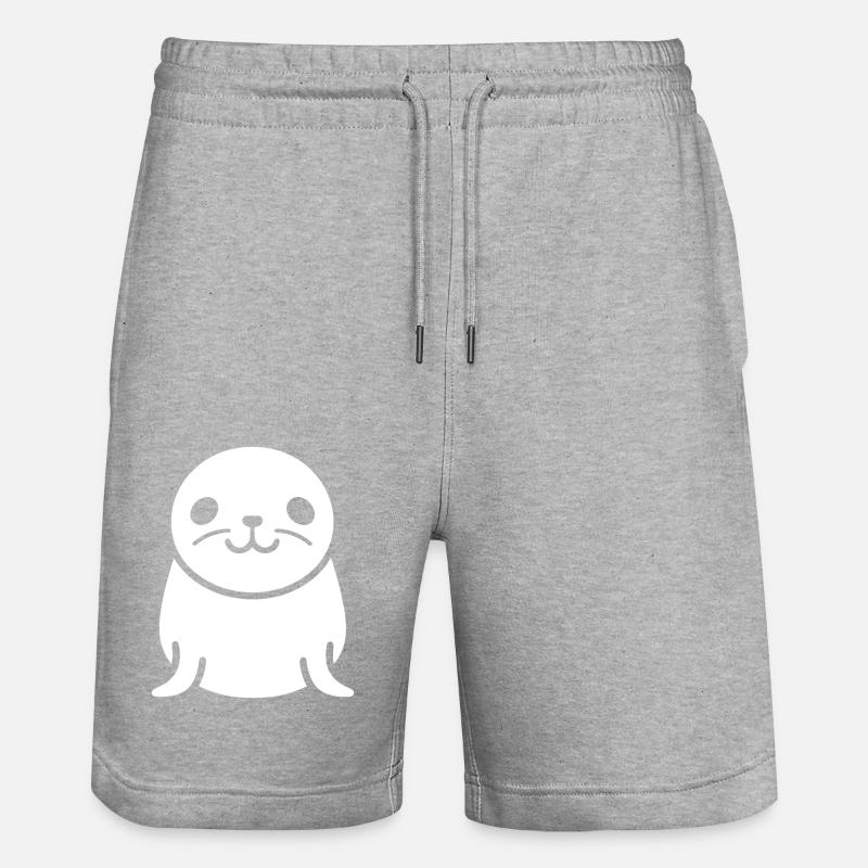 Seelöwe - Stanley/Stella Unisex Bio Joggingshorts Trainer  - Grau meliert