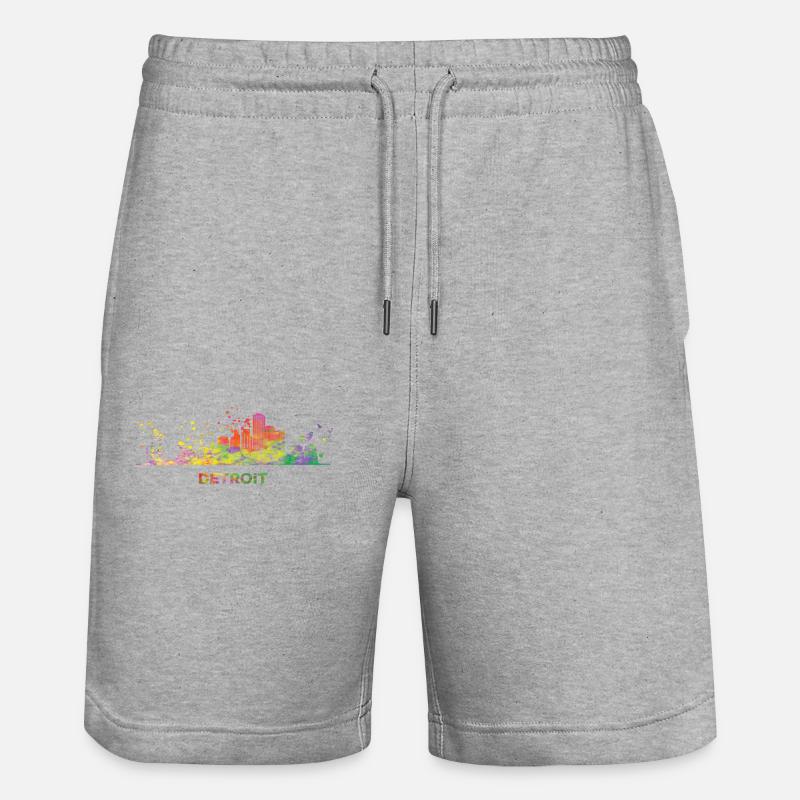 Détroit Skyline Détroit - Short de jogging bio TRAINER Stanley/Stella unisexe - gris chiné