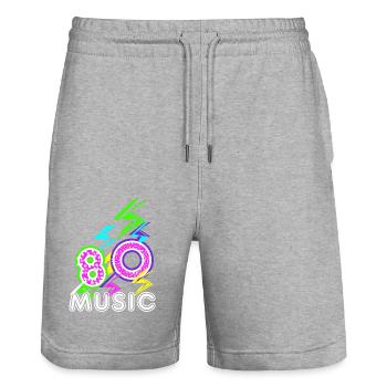 années 80 - Short de jogging bio TRAINER Stanley/Stella unisexe - gris chiné - Devant - Nik (191cm) & Marisol (170cm)