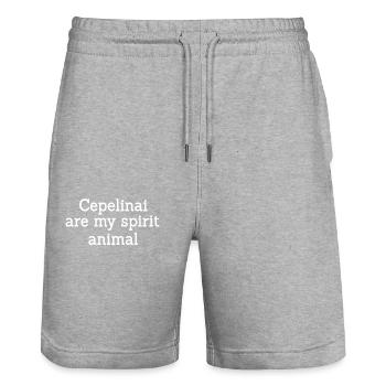 Les Cepelinai sont mon animal spirituel - Short de jogging bio TRAINER Stanley/Stella unisexe - gris chiné - Devant - Nik (191cm) & Marisol (170cm)