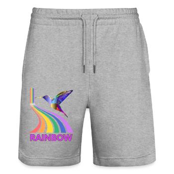 Regenbogen - Stanley/Stella Unisex Bio Joggingshorts Trainer  - Grau meliert - Vorne - Nik (191cm) & Marisol (170cm)