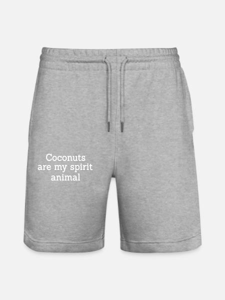 Coconuts are my spirit animal - Stanley/Stella Trainer Unisex Organic Jogging Shorts - heather grey