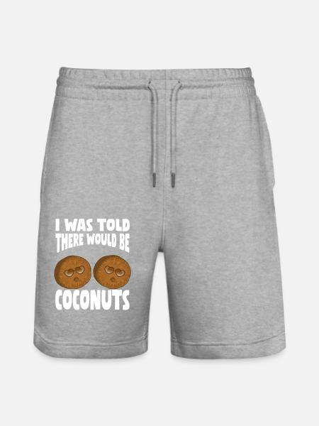 Funny Coconut Shirt - Stanley/Stella Trainer Unisex Organic Jogging Shorts - heather grey