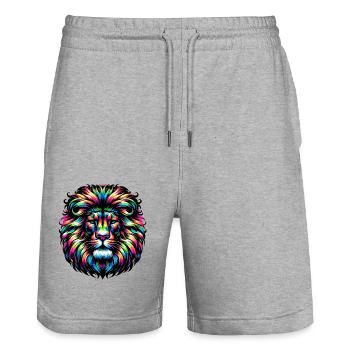 Lion - Short de jogging bio TRAINER Stanley/Stella unisexe - gris chiné - Devant - Nik (191cm) & Marisol (170cm)