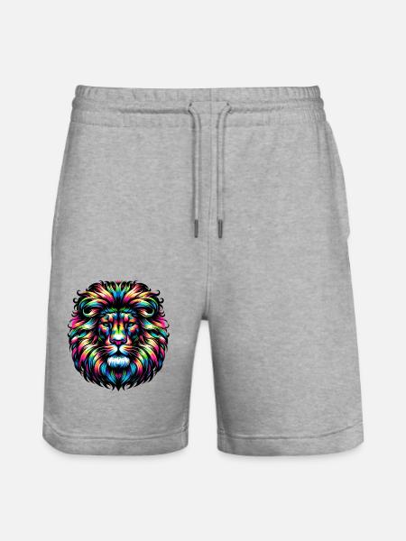 Löwe - Stanley/Stella Unisex Bio Joggingshorts Trainer  - Grau meliert