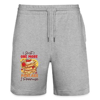 Les enfants amateurs de crêpes, juste un de plus - Short de jogging bio TRAINER Stanley/Stella unisexe - gris chiné - Devant - Nik (191cm) & Marisol (170cm)