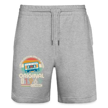 Unique 1969 Vintage anniversaire Design - Short de jogging bio TRAINER Stanley/Stella unisexe - gris chiné - Devant - Nik (191cm) & Marisol (170cm)