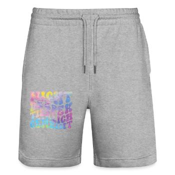 Nicht Despektierlich Gemeint - Stanley/Stella Unisex Bio Joggingshorts Trainer  - Grau meliert - Vorne - Nik (191cm) & Marisol (170cm)