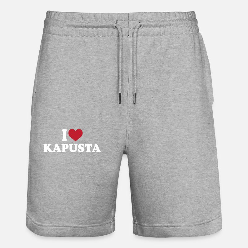 Ich Liebe Kapusta - Stanley/Stella Unisex Bio Joggingshorts Trainer  - Grau meliert