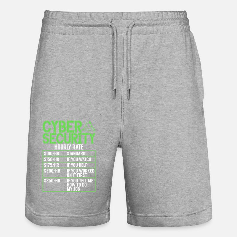 Cyber security hacker hacking - Stanley/Stella Trainer Unisex Organic Jogging Shorts - heather grey