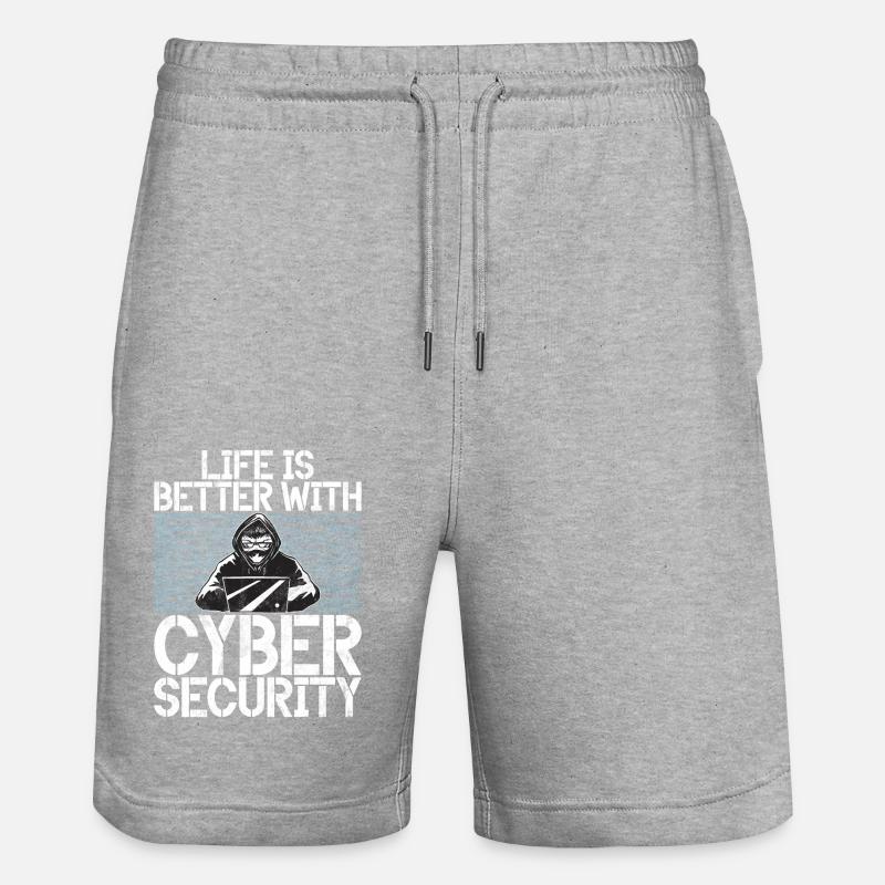Cyber security hacker hacking - Stanley/Stella Trainer Unisex Organic Jogging Shorts - heather grey
